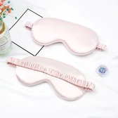DW4Trading Luxe Zijden Slaapmasker - Reismasker - inclusief Hoesje - Licht Roze