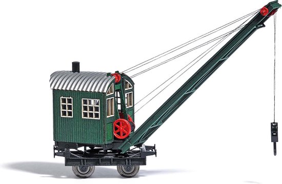 Busch 1397 H0 Stoomkraan met houten opbouw en spoorwegonderstel