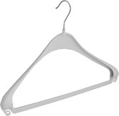 De Kledinghanger Gigant - 40 x Mantel / kostuumhanger kunststof wit met schouderverbreding en broeklat, 44 cm