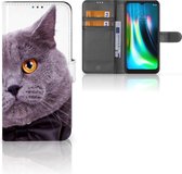 Telefoonhoesje Motorola Moto G9 Play | E7 Plus Flipcover Case Kat