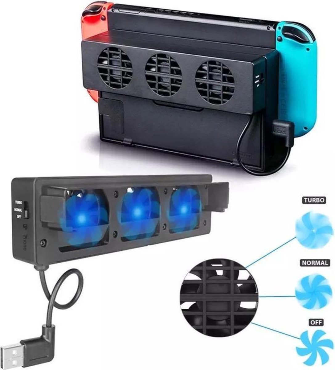 Transnect - Nintendo Switch Dock Set - avec ventilateur de refroidissement  - HDMI 4K 