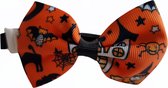 Hondenstrik Halloween oranje/zwart - feeststrik hond - strikje hond - (bow tie / vlinderstrik) hond / kat