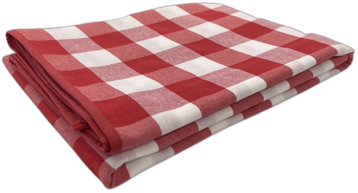 Geruit Grote ruit rood 100 x 100 (Strijkvrij) - brabantsbont - picknick bol.com