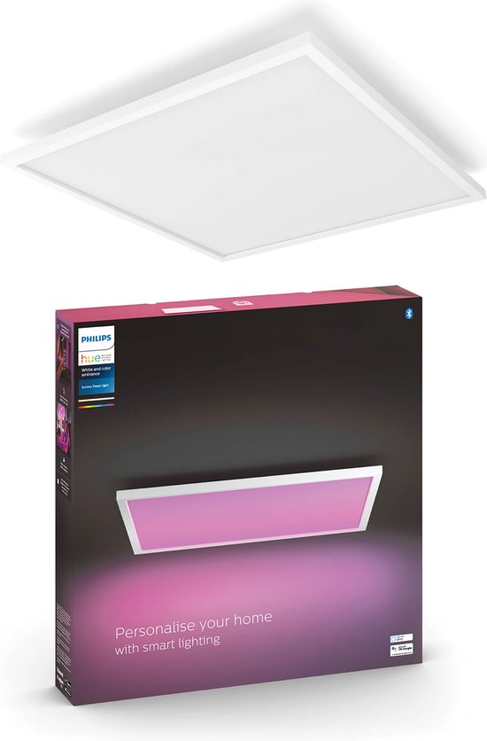 Philips Hue White and Color ambiance Panneau carré Surimu, Éclairage de plafond intelligent, Blanc, LED, Ampoule(s) non remplaçable(s), Variable, 2000 K