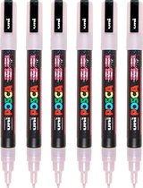 Posca Stiften PC-3M Fine Tip - verfstiften - Glitter roze - 6 stuks