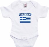 Greece baby rompertje met vlag wit jongens en meisjes - Kraamcadeau - Babykleding - Griekenland landen romper 56