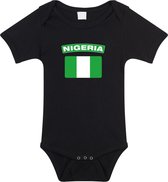 Nigeria baby rompertje met vlag zwart jongens en meisjes - Kraamcadeau - Babykleding - Nigeria landen romper 68 (4-6 maanden)