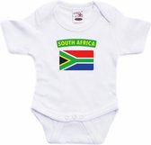 South-Africa baby rompertje met vlag wit jongens en meisjes - Kraamcadeau - Babykleding - Zuid-Afrika landen romper 80