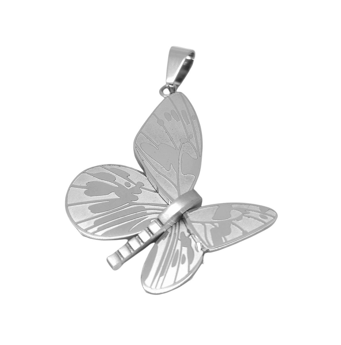 Prachtig Vlinder hanger 3D met mat en glans effect. Totaal H 45 x Br 36 x D 6 mm.