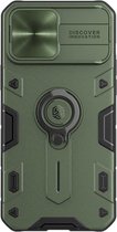 Hoesje geschikt voor Apple iPhone 13 Pro Max - CamShield Armor Case - Met Camera Cover - Donker Groen