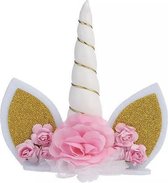 Unicorn cake topper - Eenhoorn taart versiering - Cake decoration - Decoratie - Wit