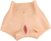 Bodyshort - Vrouwen onderlichaam - Transgender -  TOPKWALITEIT - Vrouwelijke vorm - Imitatie vagina - Kunstvagina - Vulva slipje - Siliconen broekje - Maat M