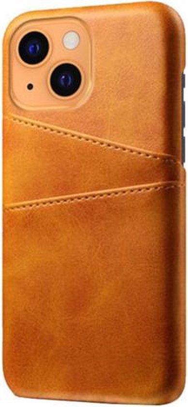 Casecentive Leather Back case iPhone 13 tan