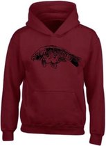 Bordeaux Rode Hoodie Fully Scaled Carp Zwart