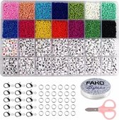 Fako Bijoux® - DIY Perle Set - Lettre Perles et Glas Perles - Fabrication de Bijoux - 3 mm - 5000 Pièces
