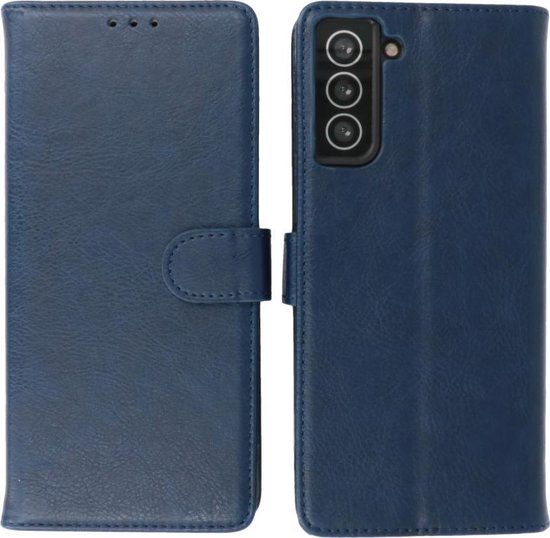Hoesje Geschikt voor Samsung Galaxy S21 Plus - Book Case Telefoonhoesje - Kaarthouder Portemonnee Hoesje - Wallet Case - Navy