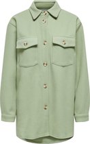Only ONLVALENTINA L/S CHECK SHACKET OTW Desert Sage Dames Jas - Maat XS