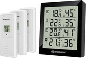 Bol.com Bresser Weerstation - Temeo Thermo- en Hygrometer - Zwart incl. 3 Sensoren - Voor Binnen en Buiten aanbieding