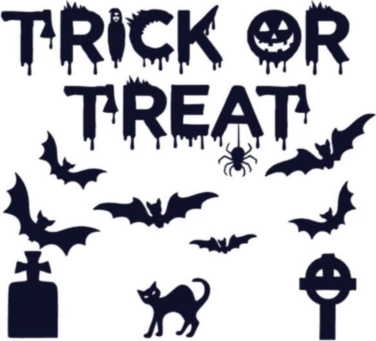 Halloween - Raamdecoratie - Trick or treat