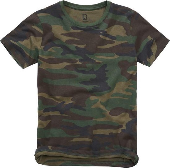 Brandit Kids Unisex T-shirt - woodland - 122/128