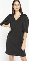 LOLALIZA Basic jurk met driekwartsmouw - Zwart - Maat 34