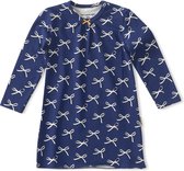 Little Label Meisjes Nachthemd - Maat 98-104 - Pyjama - Blauw, Wit - Zachte BIO Katoen