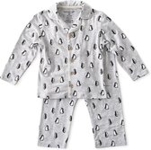 Little Label Pyjama Jongens - Maat 158-164 - Model Grandad - Wit, Grijs, Zwart - Zachte BIO Katoen