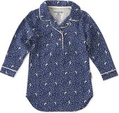 Little Label Meisjes Nachthemd - Maat 92 - Model slaapshirt - Blauw, Wit - Zachte BIO Katoen