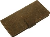 Made-NL vijf pasjes (iPhone 12 Pro Max) book case zwart krokodillenprint robuuste schijfmagneet