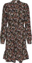 Jacqueline de Yong Jurk Jdypiper L/s Knee V-neck Dress Wvn 15240537 Black/multicolor Dames Maat - 36