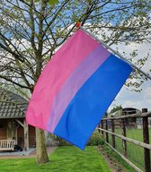 Biseksuele vlag - 90x150cm - Bisexual flag - Bi vlag - Pride vlag - Bi flag - Biseksueel