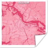Amsterdam Nederland 52378 ° N / 4900 ° E poster 100x100 cm - Tirage photo sur Poster (décoration murale salon / chambre) / Poster villes européennes