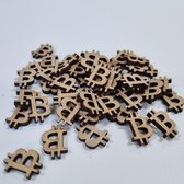 Bitcoin, Cryptovaluta, Logo, 3mm dik mdf, 2cm hoog, 50 stuks