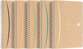 Bloc spirale Oxford Touareg - A5 - ligne - 90 feuilles - lot de 5 couleurs assorties