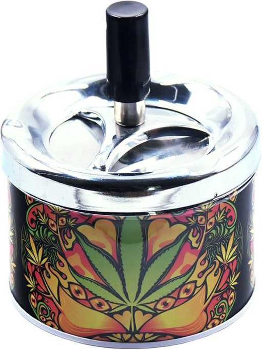 Draaiasbak tuinasbak voor binnen en buiten-SPINNING ASHTRAY (BUDDAH LEAF)
