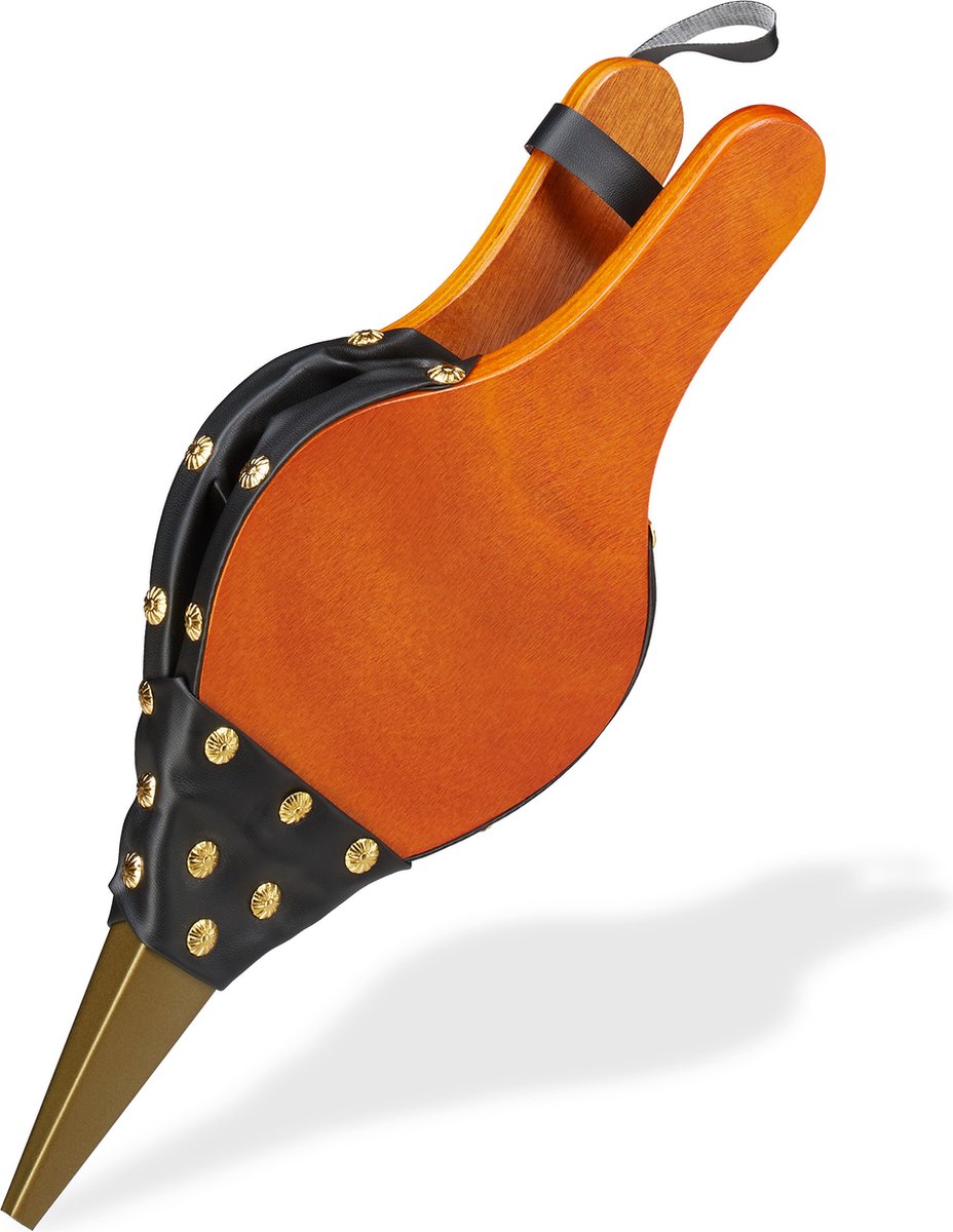 blaasbalg openhaard - barbecue - 39 cm lang - bruin-zwart
