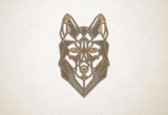 Line Art - Wolf 4 - M - 90x56cm - Eiken - geometrische wanddecoratie