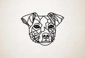 Line Art - Hond - Jack Russel - M - 60x77cm - Zwart - geometrische wanddecoratie