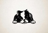 Wanddecoratie - Hond - Japanse Spaniel - Chin 2 - L - 67x105cm - Zwart - muurdecoratie - Line Art
