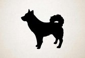 Silhouette hond - Alaskan Klee Kai - M - 60x64cm - Zwart - wanddecoratie