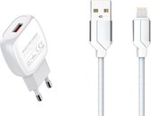 Oplader iPhone - Inclusief USB naar Apple Lightning Kabel - Wit | Geschikt voor Apple iPhone 5/6/7/8/SE/X/XR/XS/11/12