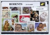 Knaagdieren – Luxe postzegel pakket (A6 formaat) : collectie van 25 verschillende postzegels van knaagdieren – kan als ansichtkaart in een A6 envelop - authentiek cadeau - kado - g