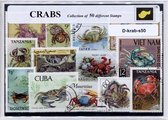 Krabben – Luxe postzegel pakket (A6 formaat) : collectie van 50 verschillende postzegels van krabben – kan als ansichtkaart in een A6 envelop - authentiek cadeau - kado - geschenk - kaart  - zee - Brachyura - kreeft - tienpotigen - krab - carapax