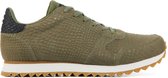 Woden Vrouwen Leren Slangenprint Lage sneakers / Damesschoenen Ydun Croco II  - Groen - Maat 37