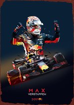 Max Verstappen - Red Bull Racing- Formule 1 - metalen poster - bord (20-30cm) - Redbull - Red bull - Redbull racing - Verstappen - formula 1 - F1 - F1 2021