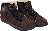 Sneakers RIHANNA zebraprint halfhoog met voering - Bruin / Zwart - Suedine - Maat 30
