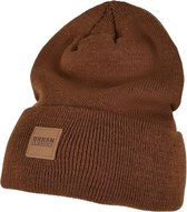 Urban Classics beanie muts leather patch toffee