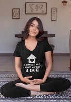 A House Is Not A Home Without A Dog T-Shirt,Hondenliefhebber T-shirts, Uniek Cadeau Voor Hondenliefhebbers, Unisex V-hals T-shirts,D002-006B, XS, Zwart