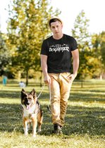 The Dogfather T-shirt, Uniek Cadeau Voor Hond Vaders, Hondenliefhebber T-shirt, Hond Papa Geschenken, Unisex Zachte Stijl T-shirt, D001-012B, XXL, Zwart