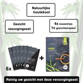 Luxe gezichtverzorgingsset met 6x neusstrips 1 luxe gezichtsmasker met badoo en houtskool unisex